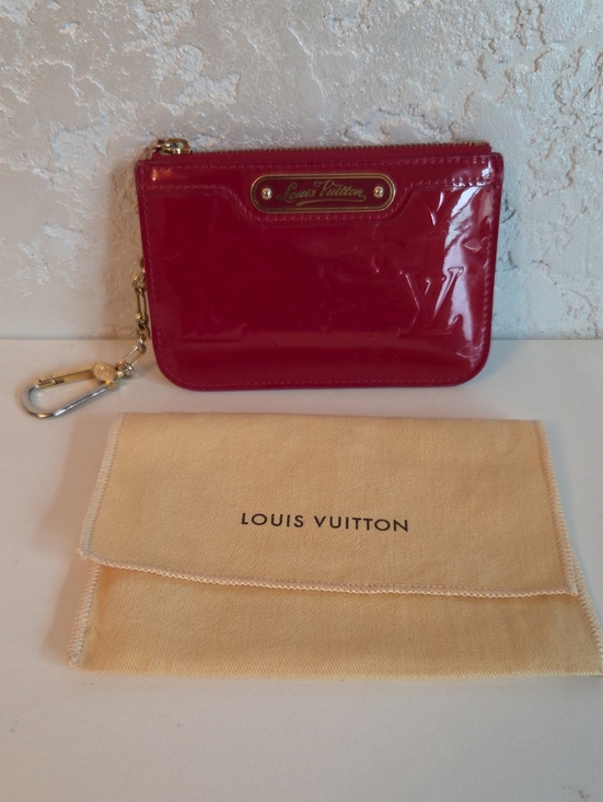 Louis Vuitton Handbags - Louis Vuitton Red Patent Zip Key Pouch with Gold Hardware. With A Dustbag